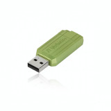 Cumpara ieftin Memorie USB 2.0 128GB PINSTRIPE STORE N GO verde 49462, 128 GB, Verbatim