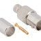 Conector BNC mamă drept 75&Omega; pentru lipire și crimpare pe cablu