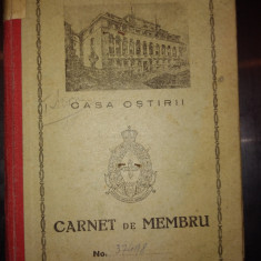 Casa Ostirii, Carnet de membru - 1943