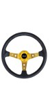 Volan Sport Universal Galben Metalic, Diametru 33cm, Spuma Poliuretanica, Design Ergonomic, Accesorii Incluse