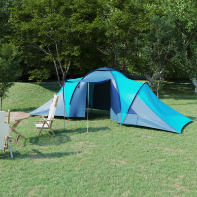 vidaXL Cort camping, 6 persoane, albastru și bleu foto