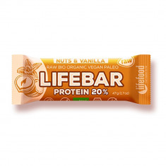 Lifebar baton proteic cu nuci si vanilie raw bio 47g foto