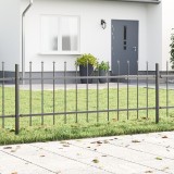 VidaXL Gard cu V&acirc;rf de Lance Gri 5,1x0,6 m Oțel