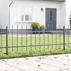 vidaXL Gard de Grădină Gri 6.8 x 0.6 m Oțel vopsit &icirc;n pulbere 3334068