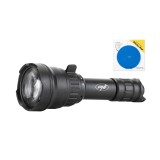 Pachet Lanterna PNI Adventure F300 cu LED in 3 culori, alb, rosu, verde, max. 10W, IPX6 cu sticky Pad Blue inclus