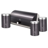 Cumpara ieftin Set cutie paine si 3 recipiente bucatarie Carbon Pro Edition Berlinger Haus BH 6732