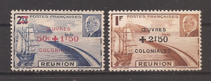 Reunion 1944 - Fondul Colonial, supratipar, MNH