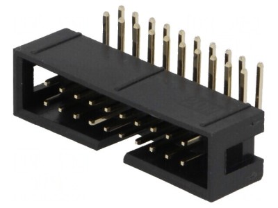 Conector IDC Soclu Tată PIN 20 cu Unghi de 90&amp;deg; THT Aurit 2,54mm - Componentă Electronică Professionala foto