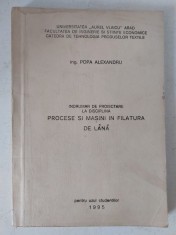 Indrumar de proiectare la sidciplina PROCESE DI MASINI IN FILATURA DE LANA, 1995, ing. Popa Alexandru