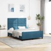 VidaXL Cadru de pat cu headboard Albastru &icirc;nchis 140 x 190 cm Catifea