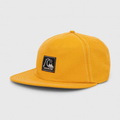 Quiksilver șapcă de baseball din bumbac culoarea galben, cu imprimeu