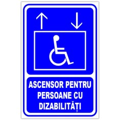 Semn pentru ascensor de persoane cu dizabilitati foto