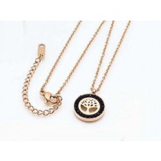 Lant Inox -- COPACUL VIETII -- Gold Roze cu cristale negre cod LC11B