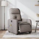 VidaXL Fotoliu electric de masaj rabatabil, gri taupe, textil