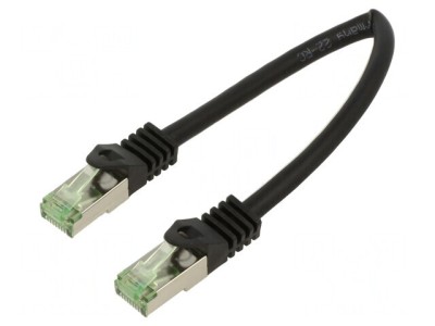 Patch cord negru Cat 8.1 LSZH 0,25m foto