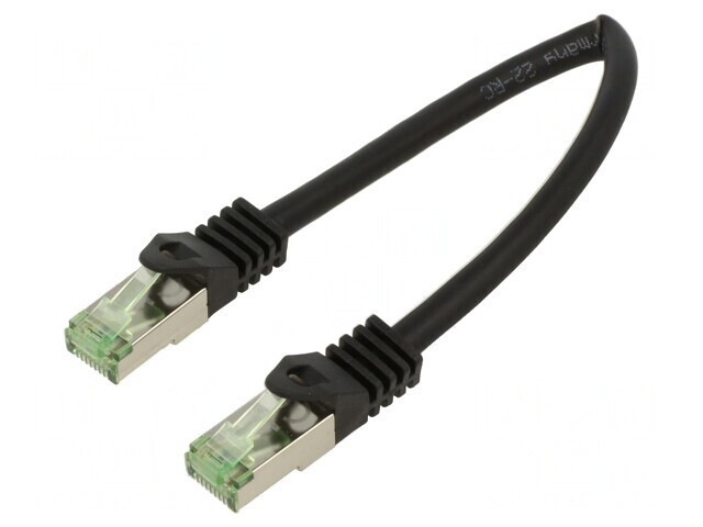 Patch cord negru Cat 8.1 LSZH 0,25m