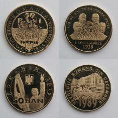 Set monede: 50 bani - Regina Maria, Ferdinand, Marea Unire, Revolu?ia, din fisic foto