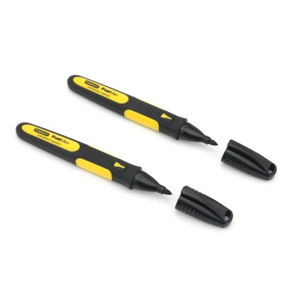 Marker pemanent Stanley Fatmax 0-47-312, varf subtire, negru, set 2 bucati foto