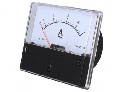 Ampermetru Panou AC 0-5A Clasa 2.5 72x62x40mm 52mm foto