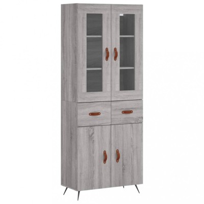 Dulap inalt, gri sonoma, 69,5x34x180 cm, lemn compozit foto
