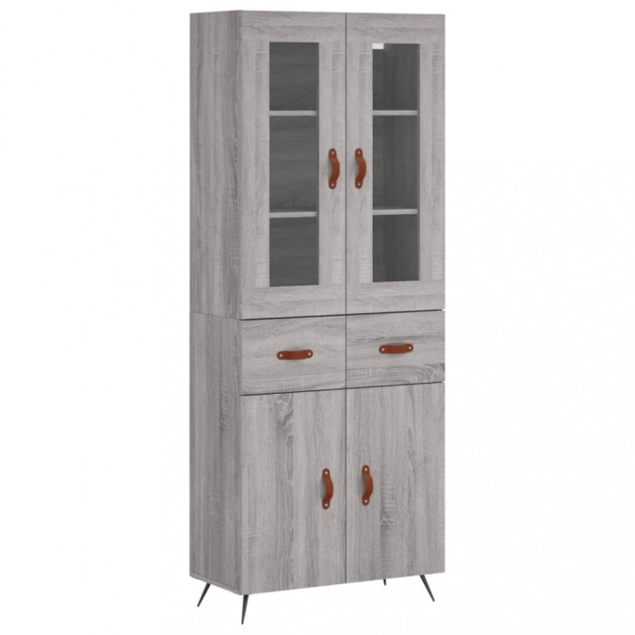 Dulap inalt, gri sonoma, 69,5x34x180 cm, lemn compozit