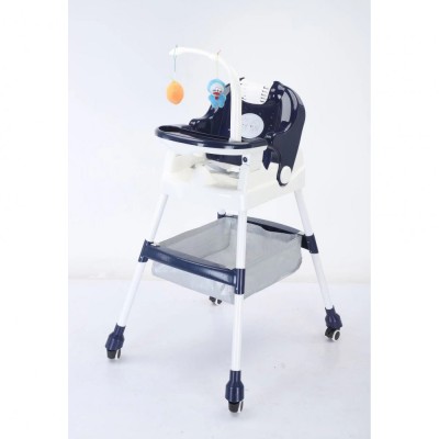 Baby dining chair Baby dining chair-color: dark blue high chair + universal wheel + cushion foto