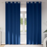 vidaXL Perdele cu perdele 2 pcs Albastru &icirc;nchis 260 x 140 cm Poliester
