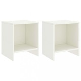 vidaXL Noptiere, 2 buc., alb, 35 x 30 x 40 cm, lemn masiv de pin