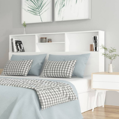Tăblie de pat cu dulap, alb, 160x19x103,5 cm foto
