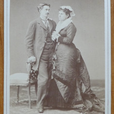 Fotografie pe carton de cabinet , A. D. Reiser , de sec. 19 , fotografie rara