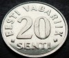 Moneda 20 SENTI - ESTONIA, anul 1999 * cod 4480 = UNC, Europa