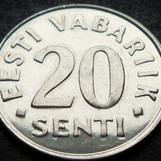 Moneda 20 SENTI - ESTONIA, anul 1999 * cod 4480 = UNC