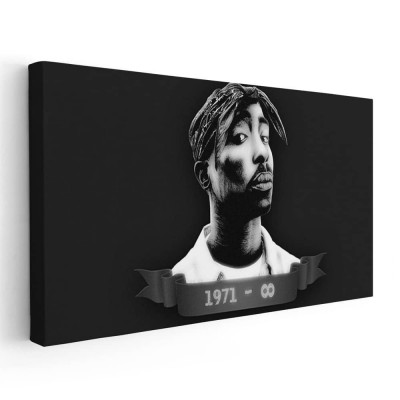 Tablou afis Tupac Shakur 2Pac cantaret rap 2344 Tablou canvas pe panza CU RAMA 60x120 cm foto
