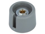 Buton Rotativ OKW Gri, 4mm Diametru Ax, Cu Indicator, Poliamida, Dimensiuni &Oslash;23x16mm, Fixare Cu Piulita