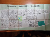 Bucuresti - harta ansamblului drumul taberei - din anii &#039;80 - dimesiuni 56/28 cm