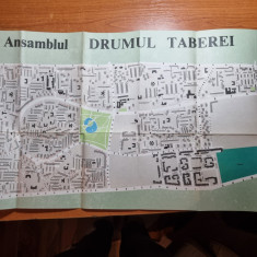 Bucuresti - harta ansamblului drumul taberei - din anii '80 - dimesiuni 56/28 cm