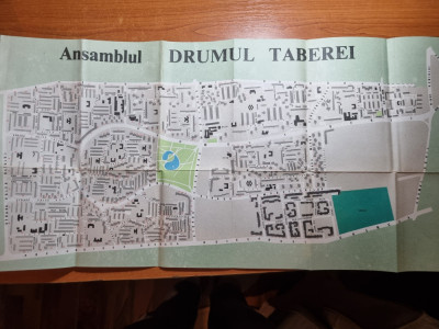 Bucuresti - harta ansamblului drumul taberei - din anii &amp;#039;80 - dimesiuni 56/28 cm foto