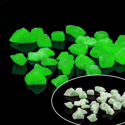 Pietricele fosforescente verzi pentru decor glow, granulatie 15-25 mm, 200 g foto
