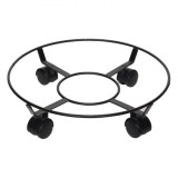 Suport ghiveci cu Roti, Negru, 35x9.5 cm