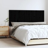 VidaXL Tăblie de pat pentru perete, negru, 147x3x60 cm, lemn masiv pin 824847