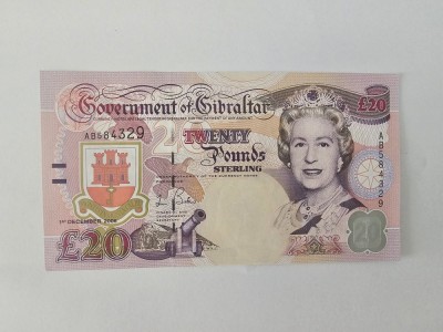 Gibraltar 20 Sterling Pounds 2006 Noua,Rara foto