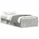 Cumpara ieftin Cadru de pat mic single, gri beton, 75x190 cm
