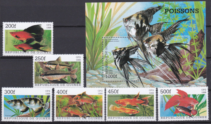 DB1 Fauna Marina Pesti 1998 Guineea 6 v. + SS MNH