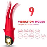 ARMONY - SHADOW VIBRATOR DOUBLE-HEAD TEASING RED, ARMONY VIBRATORS