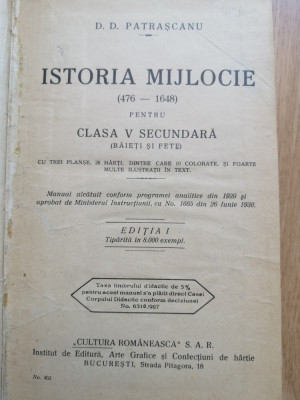 ISTORIA MIJLOCIE pentru clasa a V-a secundara, editia I (1930) + ISTORIA NOUA... foto