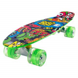 Cumpara ieftin Penny board Action One, Cu roti luminoase, 22 cm, ABEC-7 PU, Aluminium Truck 90 kg, Cool bro