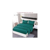 Cumpara ieftin Lenjerie de Pat Finet, Pliuri Brodate cu Elastic, 4piese, Verde Smarald - PUC134