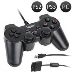 Telecomanda Controller Quer Double Shock 3in1 pentru PC, Play Station PS2 si PS3 foto