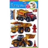 Set 8 stickere perete 3D, vehicule, 29 x 41 cm, Oem