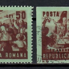 ROMANIA 1949, LP 256 + 256a - 23 AUGUST, dantelat si nedantelat